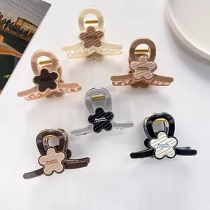 Pince à Cheveux de Style Français Forme de Fleur En Acrylique Floral Barrette Élégante Pour Femmes Filles Accessoires