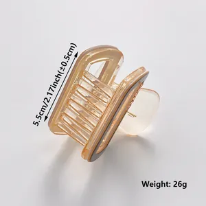 Pince à cheveux moderne en ambre avec strass, taille 5,5 cm pour coiffures