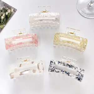 Large Acrylic Hair Claw Clip For Women Marble Pattern Resin Hair Clamp Nonslip Geometric Jaw Clip Fashion Hair Accessories