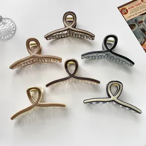 Große Acryl Gestreifte Haarkralle Clip Minimalistische Hai Haar Krabbe Für Damen Dickes Haar Rutschfest Täglich Pendeln Haarschmuck