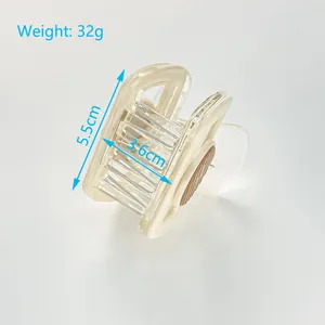 Minimalist cream round hair claw clip for women, 5.5cm elegant hair accessory