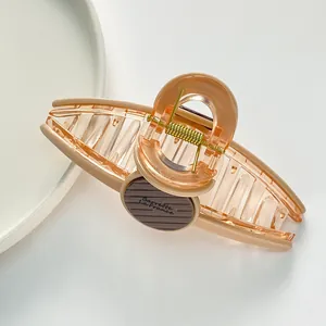 Matte pfirsichfarbene 11cm Haarklammer mit Barrette La France Schriftzug
