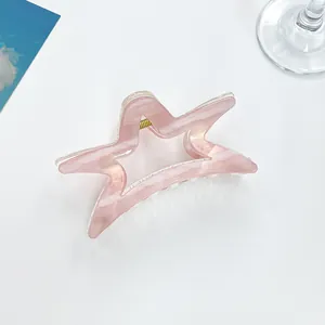 Molletta per capelli a stella in marmo rosa per acconciature eleganti da donna