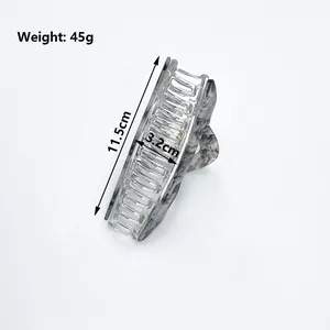 Minimalist marble pattern large triangle hair claw clip with 11.5cm length and 45g weight