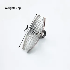 Translucent brown marble pattern large hair claw clip 11cm acrylic shark clip