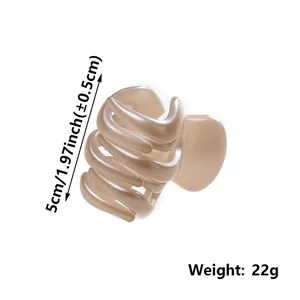 Beige pumpkin hair claw clip for high ponytail with 5cm size and 22g weight specs