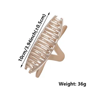 Grande pince à cheveux étoile couleur champagne, longueur 10 cm pour coiffures élégantes