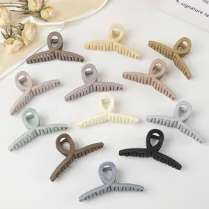 Pince à Cheveux en Résine Mate Grande Pince Requin Croisée Minimaliste Antidérapant Accessoire Femme Cheveux Epais