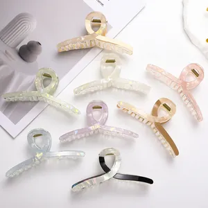 Korean Style Large Transparent Hair Claw Clip For Women Fashion Candy Color Acrylic Shark Hair Clamp Accessory