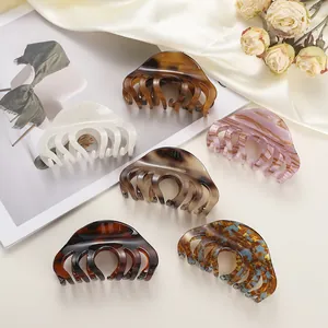 Vintage Marmerpatroon Celluloseacetaat Haarklem Clip Voor Vrouwen Elegante Koreaanse Stijl Grote Haaienclip Haaraccessoires