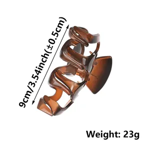 Jelly brown wave hair claw clip 9cm 23g resin minimalist accessory for women