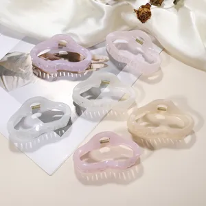 Lot de 6 grandes pinces à cheveux forme nuage aux tons macaron et fini nacré