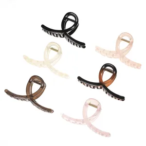 Set of 6 large minimalist shark hair clips in assorted colors for thick hair styling