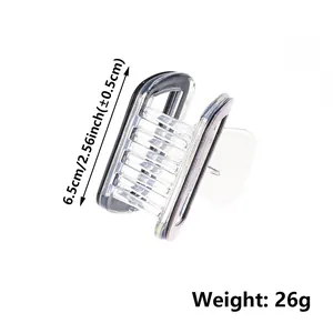 Small 6.5cm acrylic square hair claw clip in clear and black minimalist design