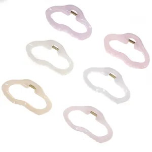 Lot de 6 pinces à cheveux abstraites en acétate coloré pour coiffure élégante