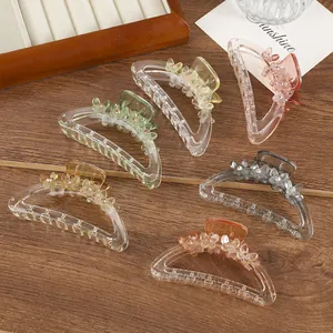 Elegante Transparante Hars Vlinder Bloem Haarklem Met Strass Koreaanse Stijl Haaraccessoires Voor Vrouwen Dagelijks