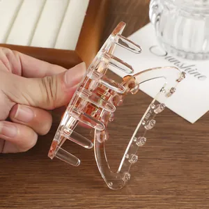 Elegante pinza per capelli a fiori ambra per acconciature chignon da donna di classe