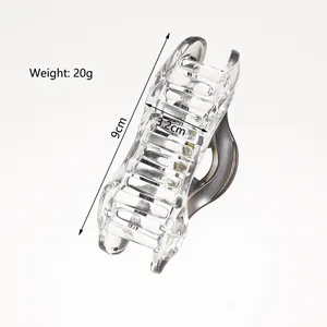 Pince à cheveux nuage transparente dégradée de 9cm en plastique pour femmes