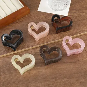 Elegante Molletta per Capelli in Resina a Forma di Cuore Pinze Cave Per Donne Ragazze Accessorio per Capelli Minimalista