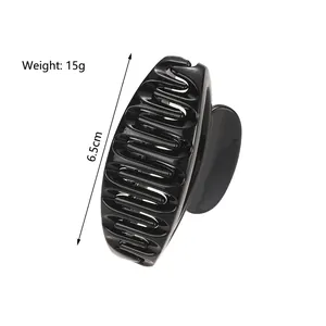 Pince à cheveux noir brillant 6.5cm pour coiffures demi-attachées poids 15g