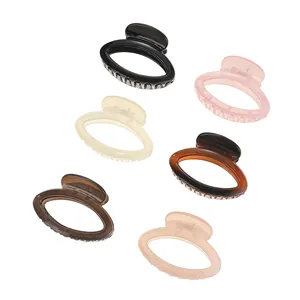 Lot de 6 petites pinces à cheveux couleur gelée avec un design ovale minimaliste épuré