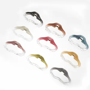 Lot de neuf pinces à cheveux transparentes aux dégradés de couleurs estivales variées