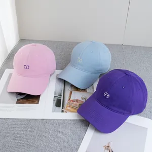 Cappellini da baseball in cotone rosa, blu e viola con ricamo di frutta carino