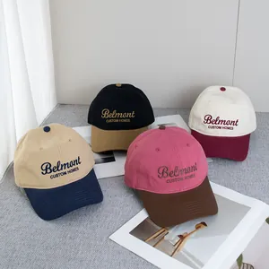 Gorras de béisbol de algodón bicolor con bordado Belmont en varias combinaciones de colores