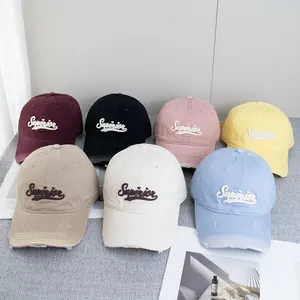 Casquettes de baseball vintage en coton avec broderie cœur Superior en sept couleurs