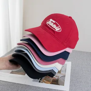 Casquette de Baseball en Coton Brodé Lettres Tennis Unisexe Ajustable Protection Solaire Sportif Décontracté Chapeau à Visière