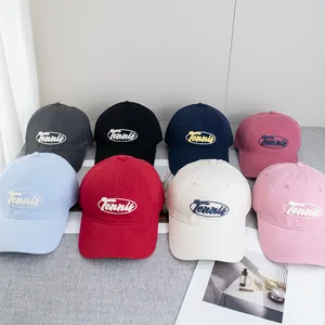 Collection de casquettes de baseball en coton brodées Tennis en huit couleurs