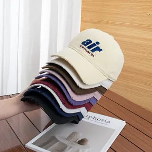 Vintage Distressed Cotton Baseball Cap For Men Women Kids Embroidery Air Letter Soft Top Adjustable Sun Hat Casual Streetwear