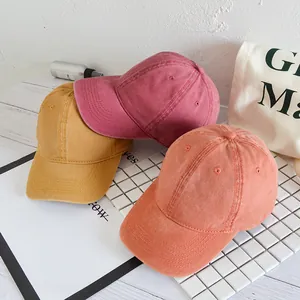 Vintage Gewaschene Baumwolle Baseballkappe Distressed Verstellbare Blank Gebogene Krempe Sonnenhut Für Damen Herren Casual Outdoor