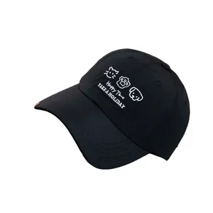 Casquette de baseball séchage rapide avec broderie animaux et texte Happy Time