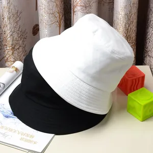 Bob Unisexe en Toile de Coton Couleur Unie Protection Solaire Extérieur Hip Hop Chapeau de Pêcheur pour Hommes Femmes Voyage