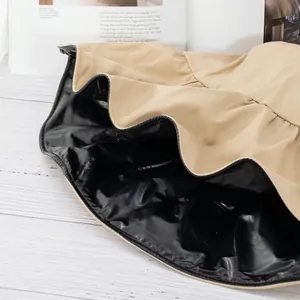 Dual-layer UV sun hat with khaki exterior and black vinyl coating for sun protection