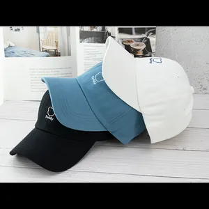 Three cotton baseball caps in black, blue and white with Teddy bear embroidery