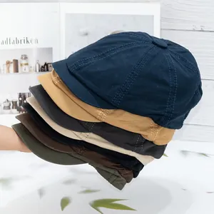 Vintage Japanese Style Cotton Newsboy Cap Solid Color Baker Boy Hat For Men Women Retro Adjustable Painter Artist Cap Casual Hat