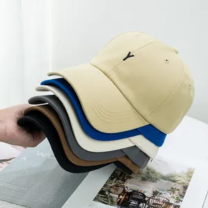 Casquette de Baseball Unisexe en Coton Broderie Lettre Y Bord Incurvé Minimaliste Réglable Protection Solaire Outdoor Décontracté Streetwear