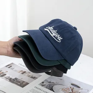 Unisex Cotton Embroidery Letter Baseball Cap Adjustable Casual Curved Brim Sunshade Outdoor Peaked Hat Daily Accessories