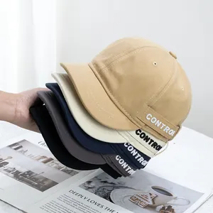 Berretto da Baseball in Cotone con Tesa Corta Design Giapponese Regolabile Ricamo Lettere Control Streetwear Hip Hop Cappello Miki