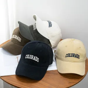 Classic cotton baseball cap set with Colorado embroidery in five versatile colors
