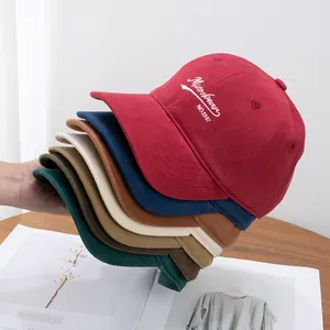 Vintage Brushed Cotton Baseball Cap Warm Suede Texture Snapback Hat With Embroidery Letter Adjustable Sun Hat For Men Women