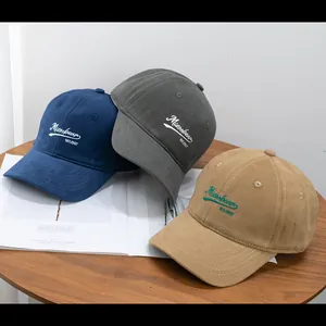 Close-up of embroidered Mizoobear lettering on soft brushed cotton baseball caps