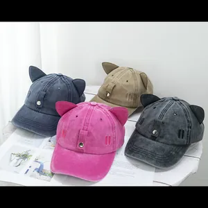 Casquette de baseball aviateur mignonne avec oreilles de chat et lunettes de vol