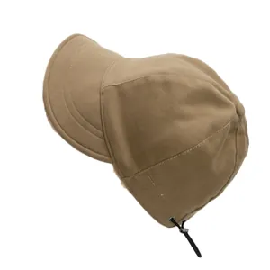 Cappello da pescatore invernale termico in pile kaki scuro con coulisse regolabile