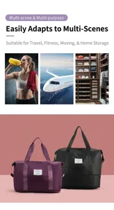 Detail view of large waterproof travel bag with bottom wet-dry separation shoe compartment