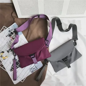 Sac à Bandoulière en Tissu Oxford Minimaliste Urbain Pour Hommes Femmes Sac de Poitrine Léger Mode de Rue Avec Boucle Réglable