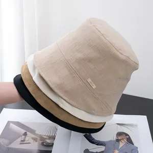 Fashion Women Checkered Cotton Bucket Hat Breathable Sun Protection Outdoor Casual Travel Sun Hat Adjustable Fisherman Hat