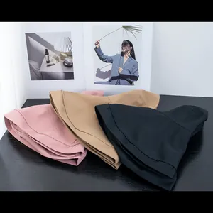 Foldable wide brim sun hats for women in pink, khaki and black colors for outdoor travel